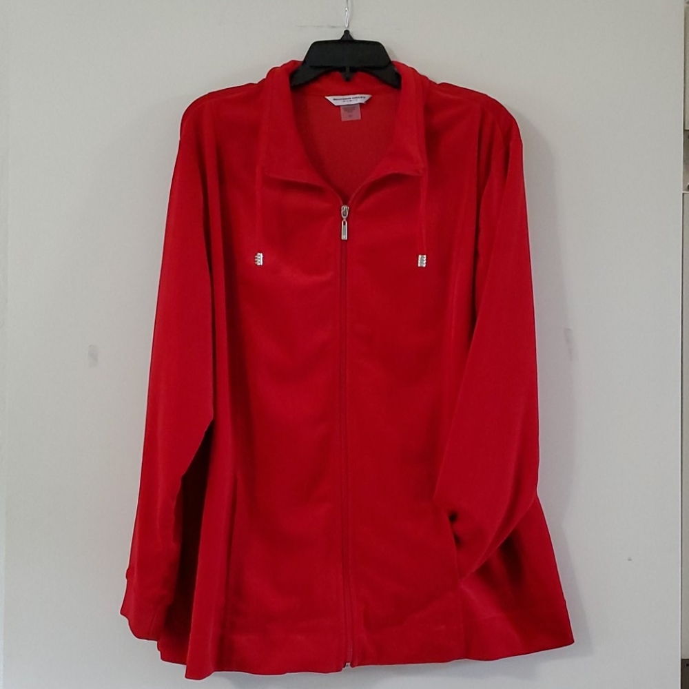 Allison Daley Woman Red Velour Jacket